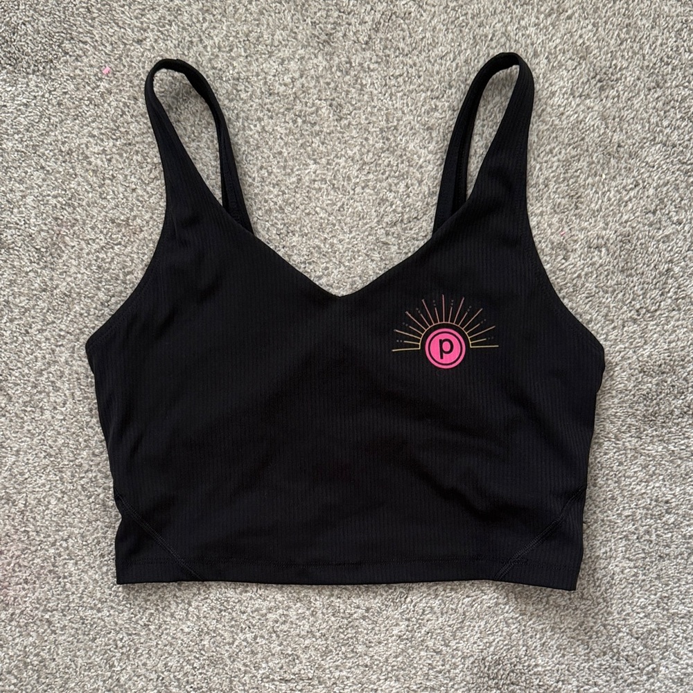 Black Crop Top with Pure Barre Logo